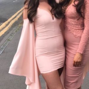 Missguided Pink Crepe Flared Sleeve Bodycon Dress #Cybermondaysale